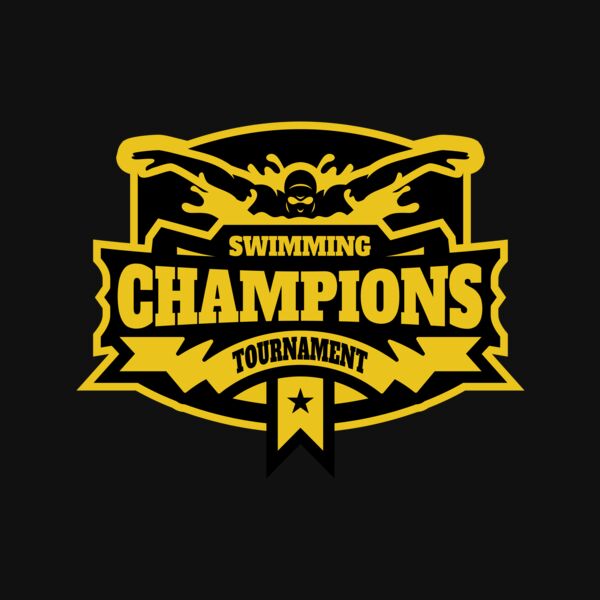 Champions Swimming Tournament logo template Thumbnail