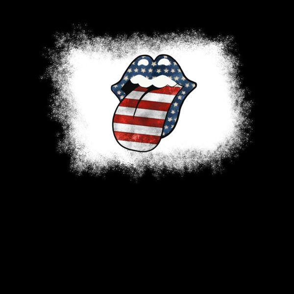 America Lips Bleach Effect T Shirt Thumbnail