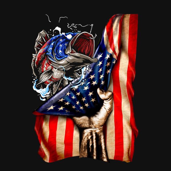 American Flag Fish T Shirt Thumbnail