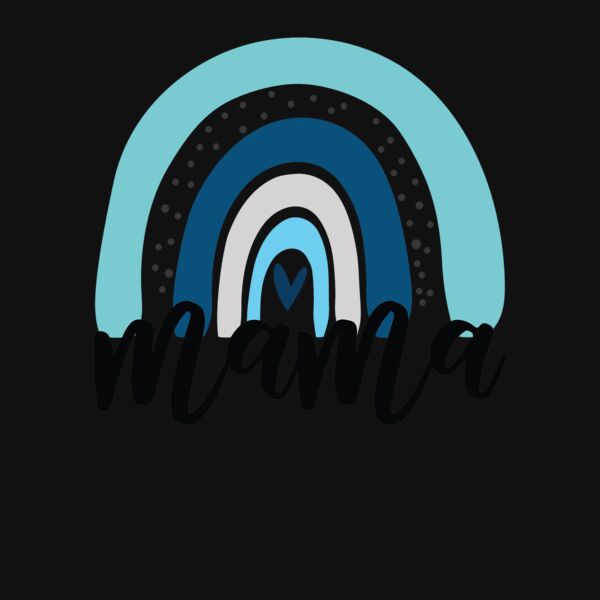 Mama Rainbow Blue Crew T Shirt Thumbnail