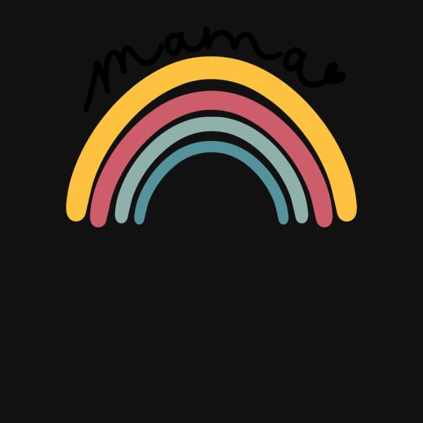 Mama Rainbow Heart Crew Neck T Shirt Thumbnail