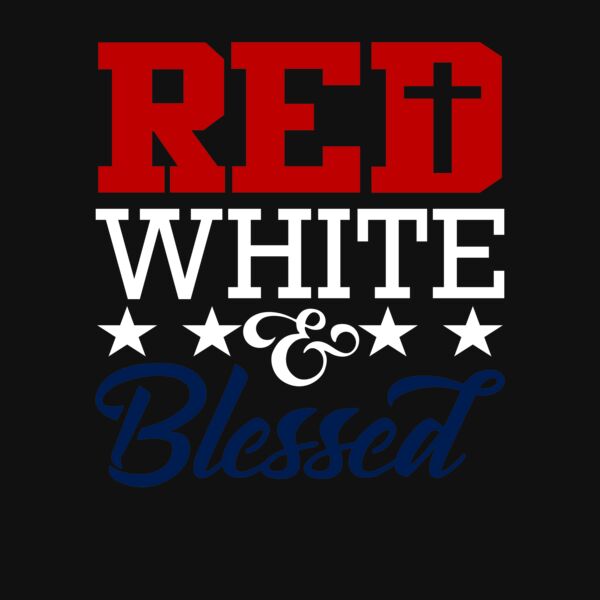 Red White and Blessed Crew Neck T Shirt Thumbnail