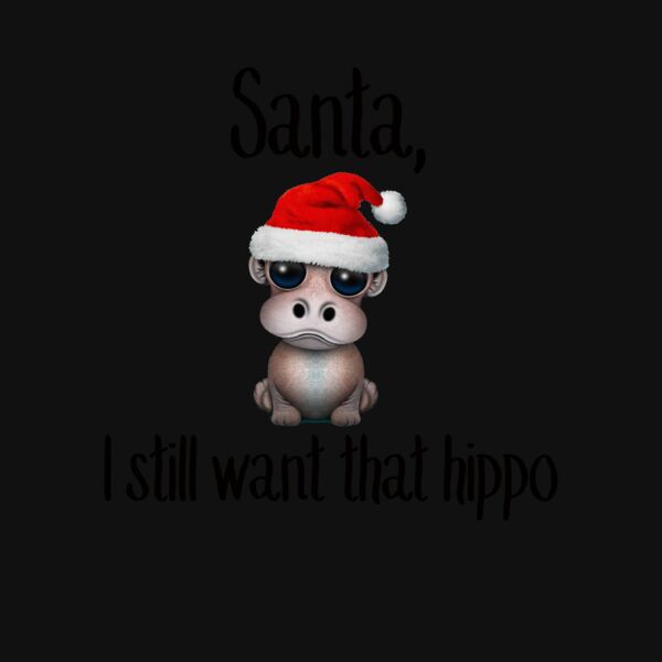 Santa Hippo Youth T Shirt Thumbnail