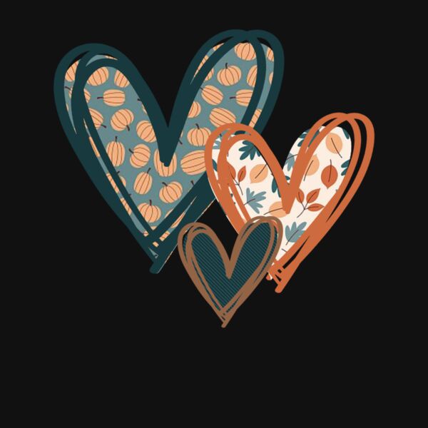 Fall Pattern Hearts Youth T Shirt Thumbnail