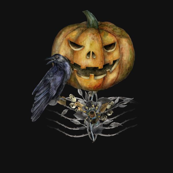 Haunted Pumpkin Crew Neck T Shirt Thumbnail