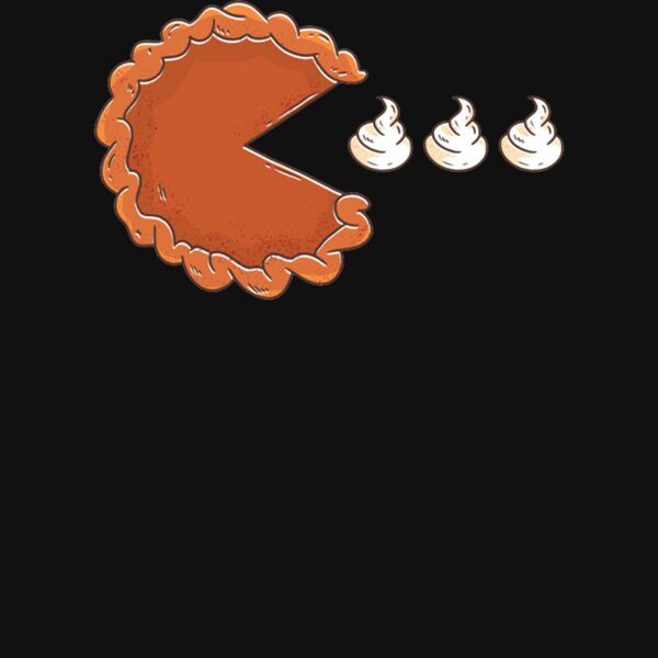 Pac man Pumpkin Pie V Neck T Shirt Thumbnail