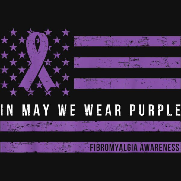 In May We Wear Purple Shirt Fibromyalgia Awareness Warrior T Shirt Thumbnail