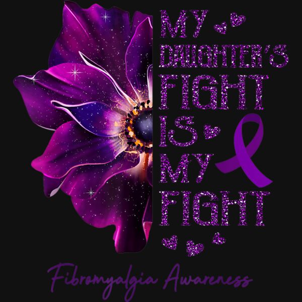 Daughters Fight Is My Fight Anemone Fibromyalgia Awareness T Shirt Thumbnail