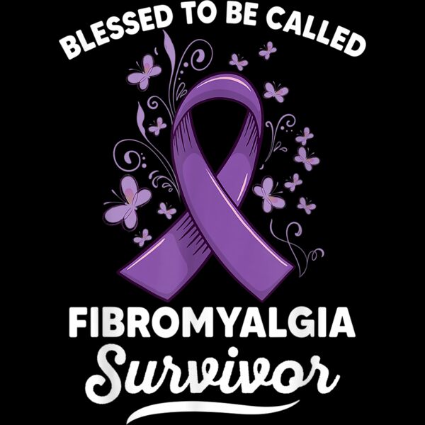 Purple Ribbon Blessed And survivor of Fibromyalgia Awareness T Shirt Thumbnail