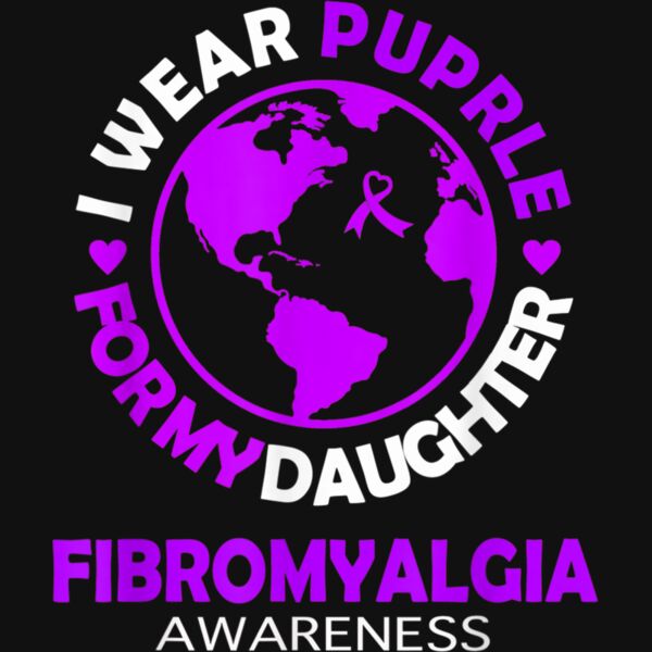 I wear PURPLE for my DAUGHTER FIBROMYALGIA Awareness T Shirt Thumbnail