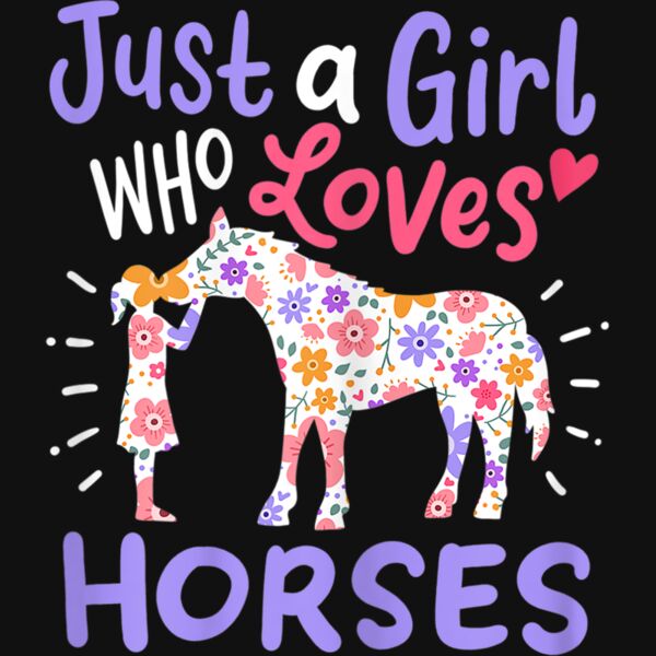 Just A Girl Who Loves Horses Cute Gift for Horse Lovers T Shirt Thumbnail