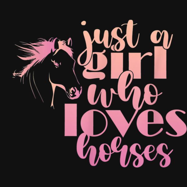 A Girl Who Loves Horses a Horse Lover Gift Girls Youth T Shirt Thumbnail