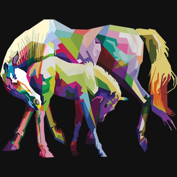 Horses in love Shirt  Colorful Horse Pop Art Style T Shirt Thumbnail