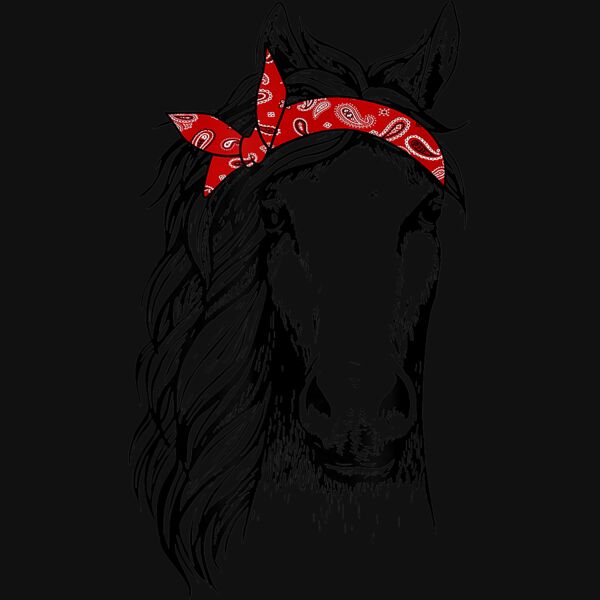 Horse Bandana T Shirt for Horseback Riding Horse Lover T Shirt Thumbnail