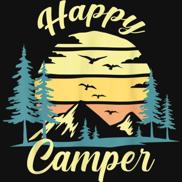 Happy Camper Party Camping Fan Kids Women Men T Shirt Thumbnail