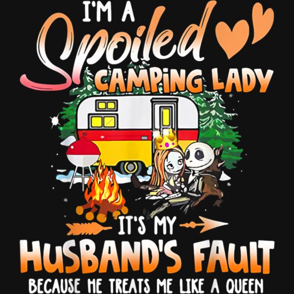 Im A Spoiled Camping Lady Camper Pajamas For Camping Lady T Shirt Thumbnail