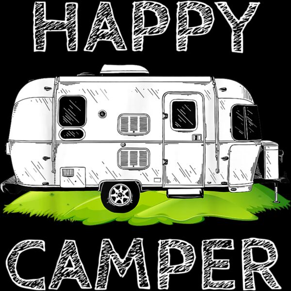 Funny Camper Gift Tee Happy Camping Lover Camp Vacation T Shirt Thumbnail