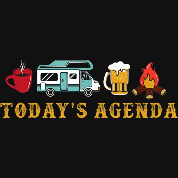 Mens RV Camping Lover Agenda T Shirt Thumbnail