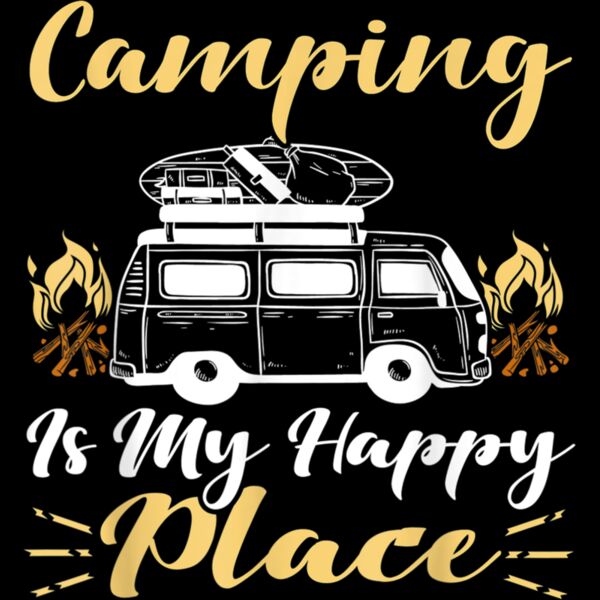 Camping Is My Happy Place   Funny Gift For Camper T Shirt Thumbnail