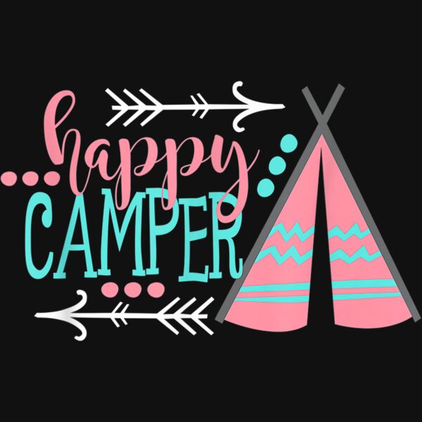 Happy Camper Funny Camping T Shirt for Kids Funny boys girls Thumbnail
