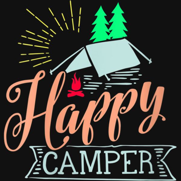 Womens Happy Camper   Camping T Shirt for Men Women and Kids V Neck T Shirt Thumbnail