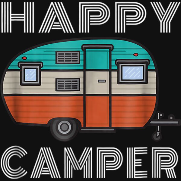 Camping Outdoor Camper Happy Camper Vintage Gift T Shirt Thumbnail