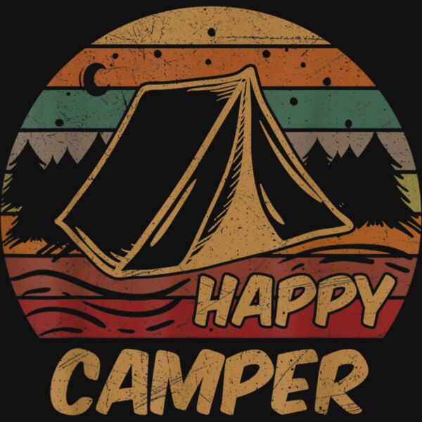 Camping Gifts Happy Camper Campsite Scout Lovers Camp T Shirt Thumbnail