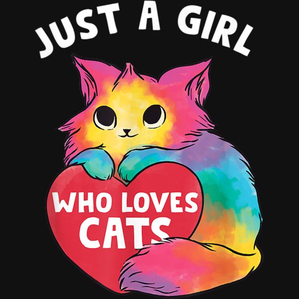 Just a girl who loves cats cute Cat lover gift for Girls T Shirt Thumbnail