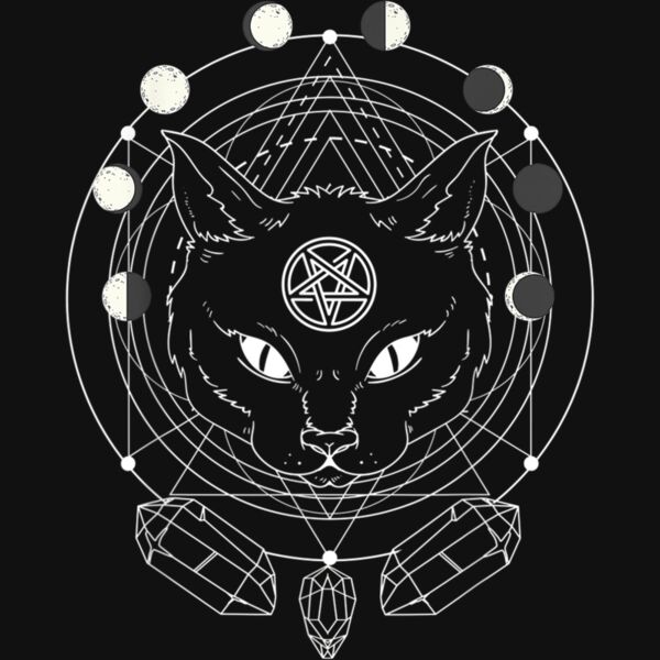 Moon Phases Cat Pagan Witch Wicca Wiccan Shirt for Women T Shirt 1 Thumbnail