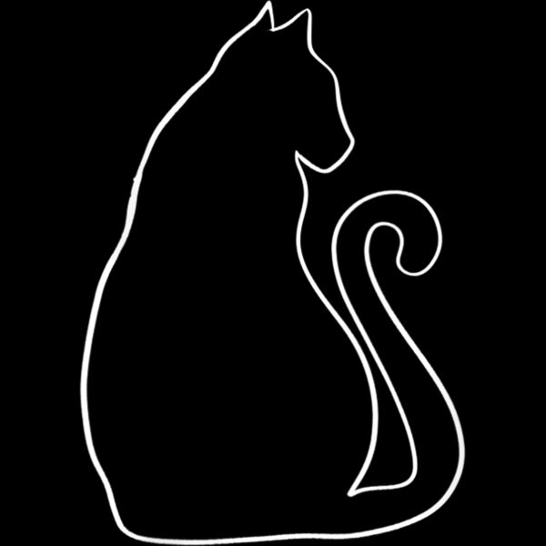 Womens Cat Art Cute Cat Silhouette Cat Person V Neck T Shirt Thumbnail