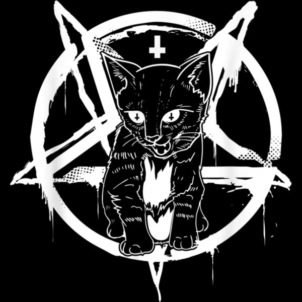 Satan Cat Shirt   Occult Satanic Lucifer Gift Women Men T Shirt Thumbnail