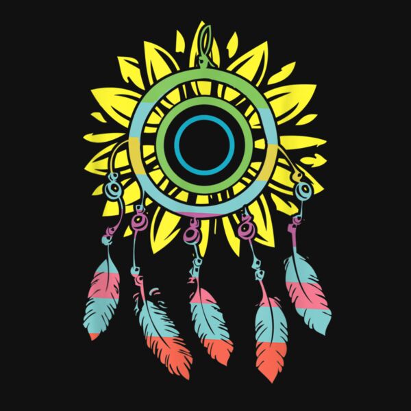 Dream Catcher Sunflower Inspirational Flower T Shirt Thumbnail