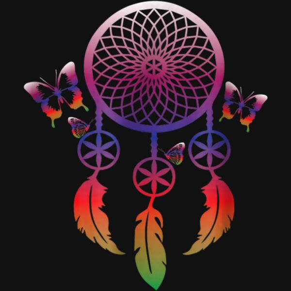 Rainbow Butterfly Dream Catcher T shirt 2 Thumbnail