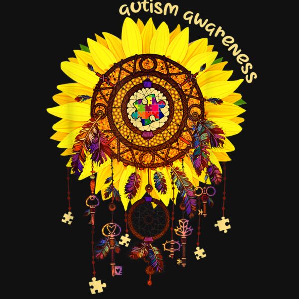 Autism Awareness Sunflower Dream Catcher Gifts  Accessories T Shirt Thumbnail