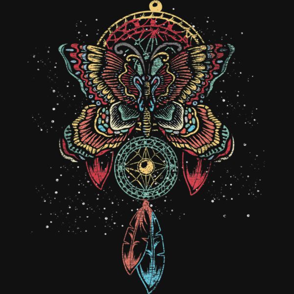 Butterfly Dream Catcher Native American Hippie Dreamcatcher T Shirt Thumbnail