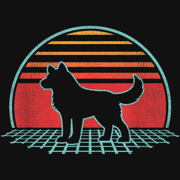 Siberian Husky Retro Vintage 80s Style Dog Lover Gift T Shirt Thumbnail