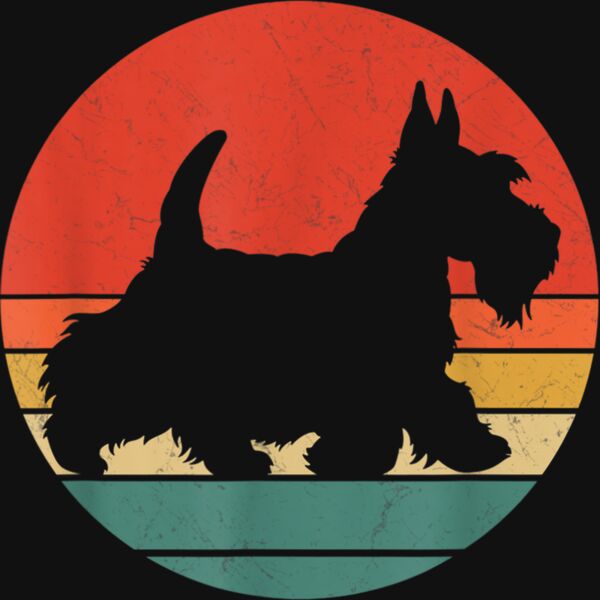 Scottish Terrier Vintage Silhouette Retro Scottie Dog Gift T Shirt Thumbnail