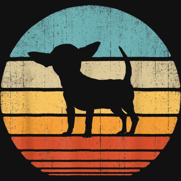 Chihuahua Vintage Silhouette 60s 70s Retro Gifts Dog Lover T Shirt Thumbnail