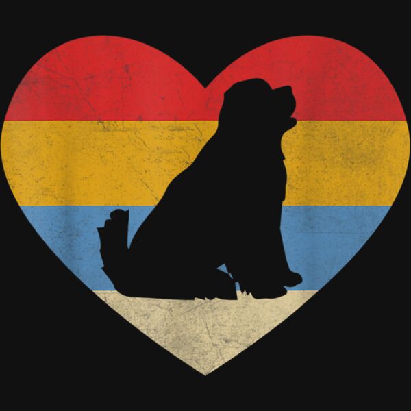 Retro Vintage Heart Newfoundland Shirt For Dog Lover T Shirt Thumbnail