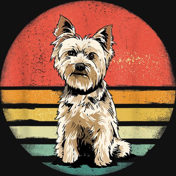 Yorkshire Terrier Dog Lover Retro Vintage 70s Dog Pet Gift T Shirt Thumbnail