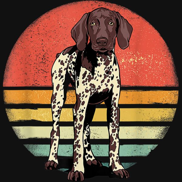 German Shorthaired Pointer Dog Retro Vintage Dog Pet T Shirt Thumbnail