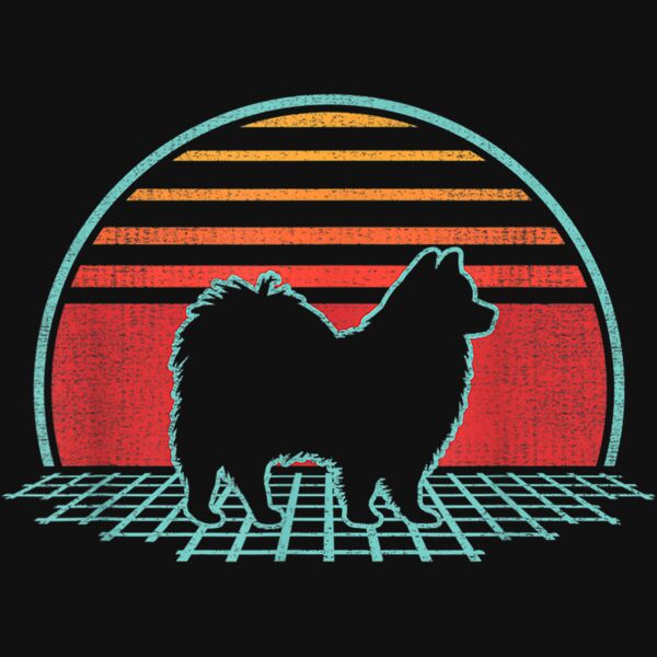 American Eskimo Dog Retro Vintage 80s Style Gift T Shirt Thumbnail