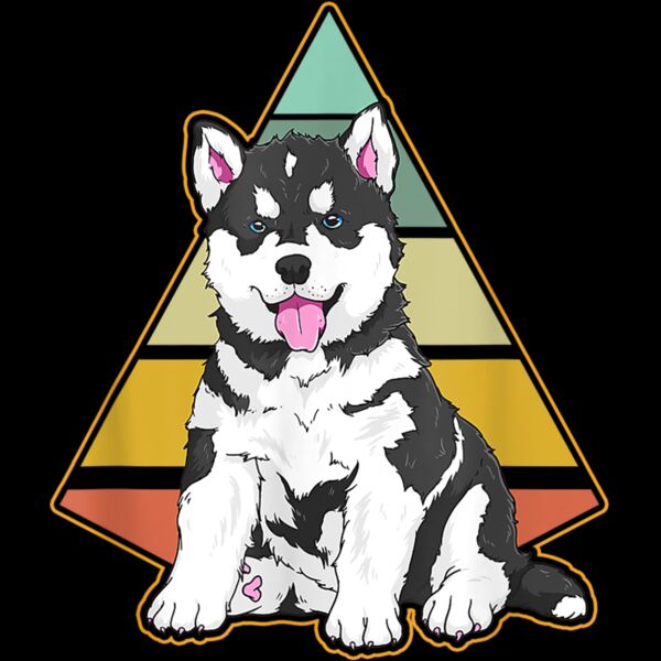 Vintage Husky Dog Retro Husky Lover Men Women T Shirt Thumbnail