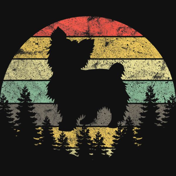 Yorkshire Terrier Yorkie Dog Sunset Vintage Retro Yorkie T Shirt Thumbnail