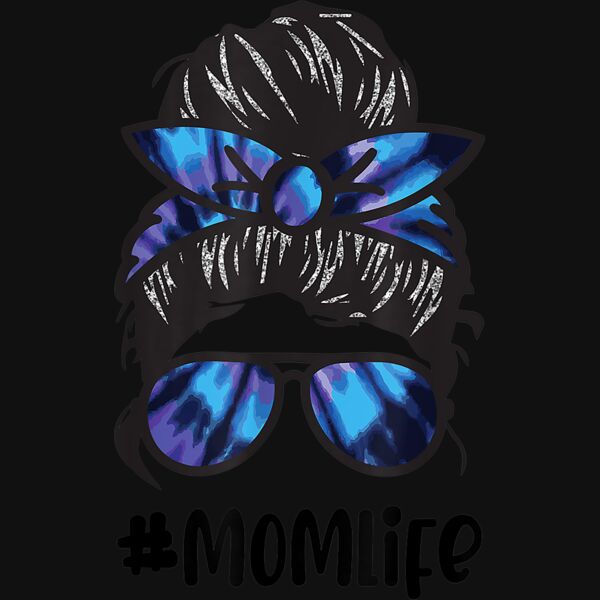 Mom Life Messy Hair Bun Tie Dye T Shirt Thumbnail