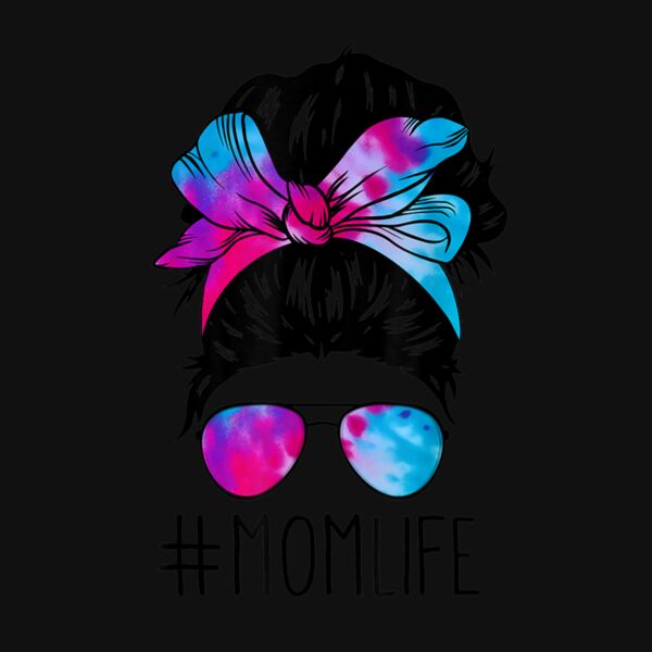 Messy Hair Bun Mom Life Tie Dye Mother s Day Women Funny Thumbnail