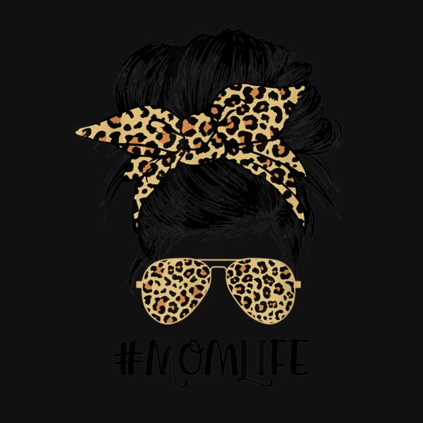 Mom Life Messy Hair Bun Leopard Women Mother s Day Funny Thumbnail