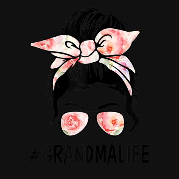 Womens Ph Cute Floral Messy Bun Grandma Life Mothers Day Thumbnail