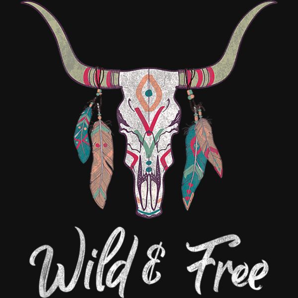 Distressed Boho Steer Skull for Teens Women and Girls T Shirt Thumbnail