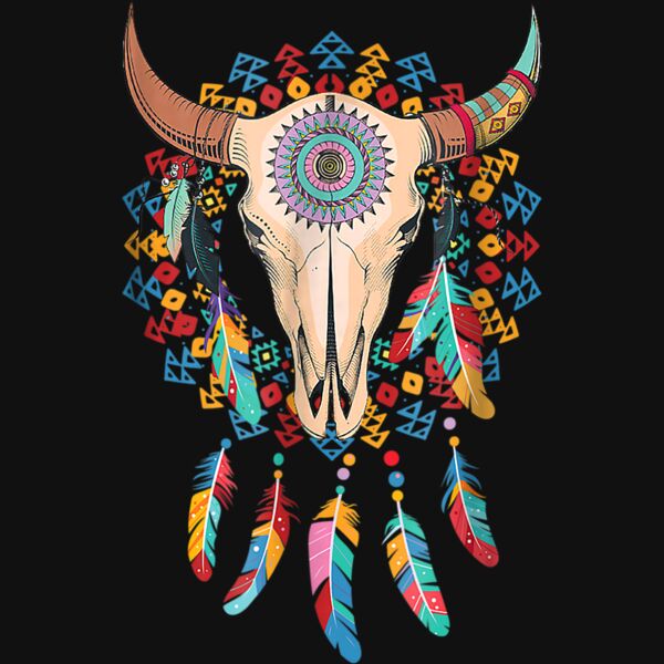 Boho Cow Skull Cute t shirt Gift awesome Holidays Thumbnail